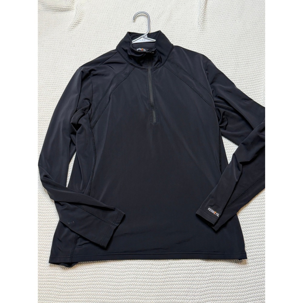 Kerrits Womens XL Black Quarter Zip Long Sleeve Equestrian Base Layer Top